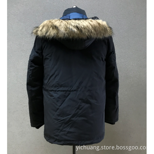 men`s navy print outwear